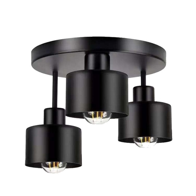 Wrought Iron Ceiling Light Black Ribbon Lampshade