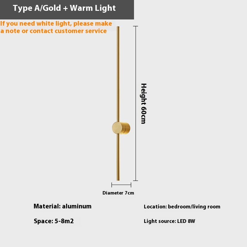 Rotatable Minimalist Strip Wall Lamp Simple Modern Living Room Wall Light Bulb