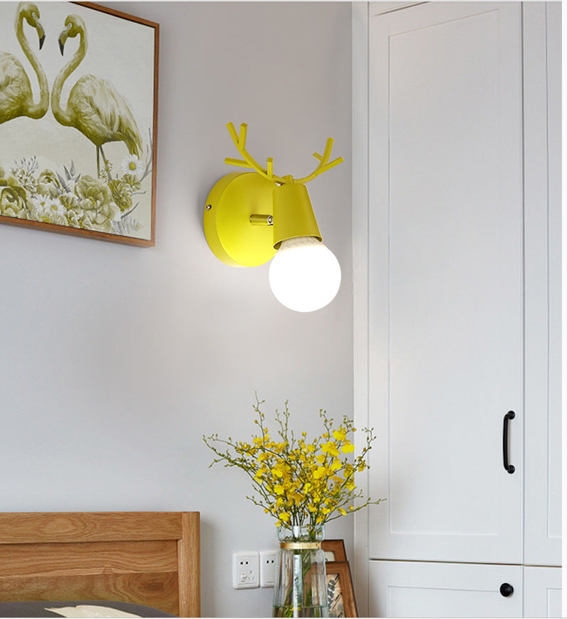 Deer head wall light