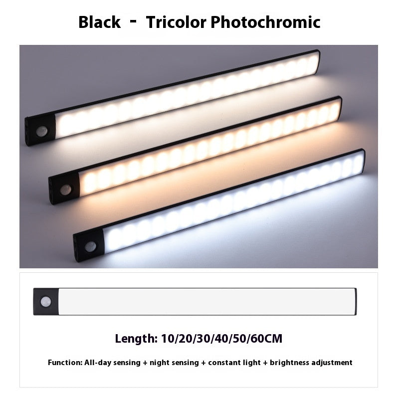 Smart Infrared Sensor Lamp Wireless Magnetic Long Cabinet Light With Rechargeable Hallway Wardrobe