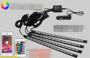 Car sole atmosphere lamp 5VUSB12V car charging atmosphere lamp one for four music sound control interior lights
