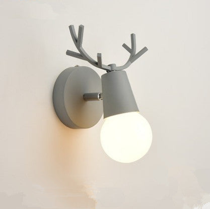 Deer head wall light