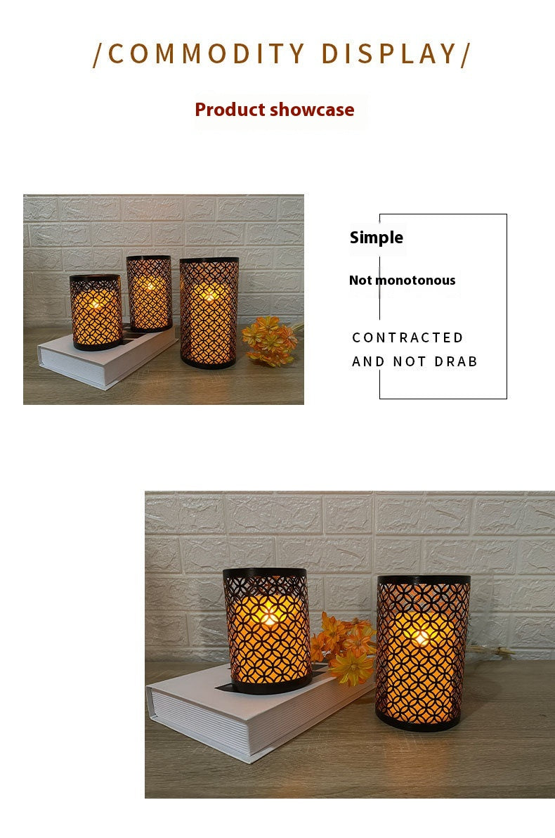 Wrought Iron Candlestick Three-piece Crafts Ornament Decoration Living Room Bedroom