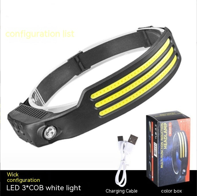 Headlight Strong Light USB Charging Super Bright Outdoor Induction