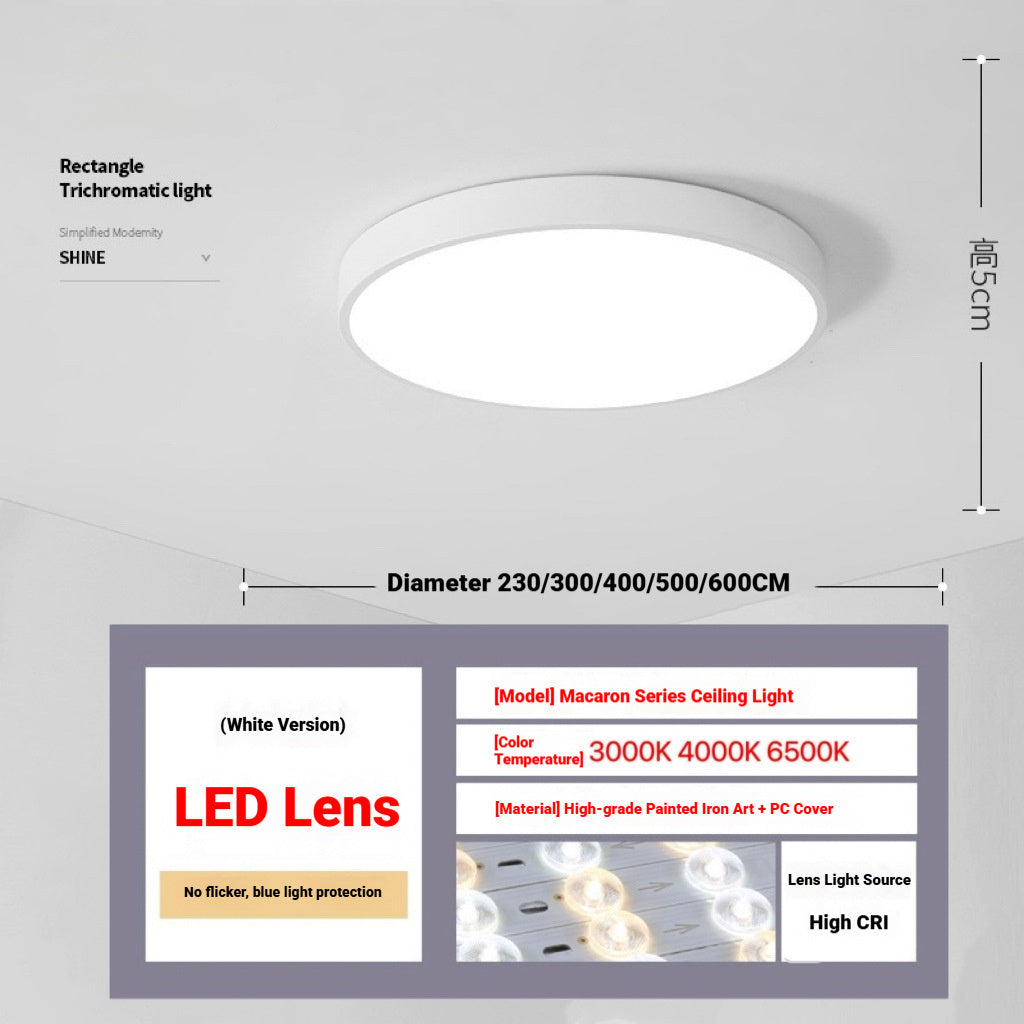 Led Ceiling Light Simple Living Room Round Nail Lamp For Domestic Use