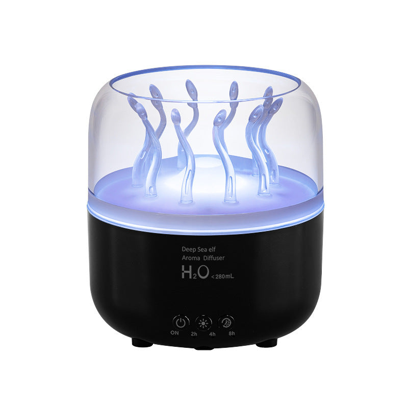 Wood Grain Rotating Dynamic Spray Jellyfish Ambience Light