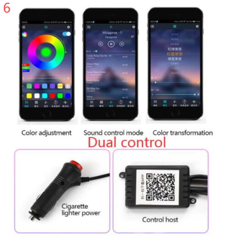 Car Fiber Optic Ambient Light Modified Car Interior Cool Light APP Rhythm Light