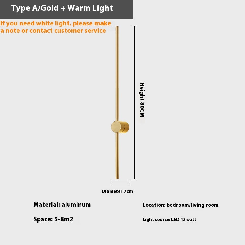Rotatable Minimalist Strip Wall Lamp Simple Modern Living Room Wall Light Bulb