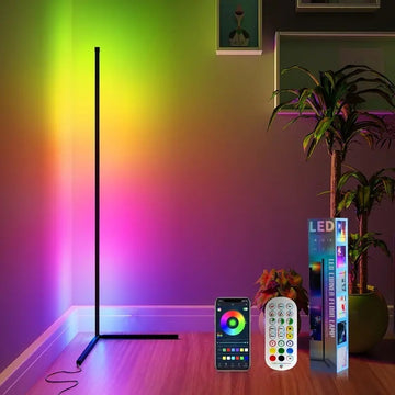 Floor Ambience Light RGBIC Corner Lamp Three-section Splicing
