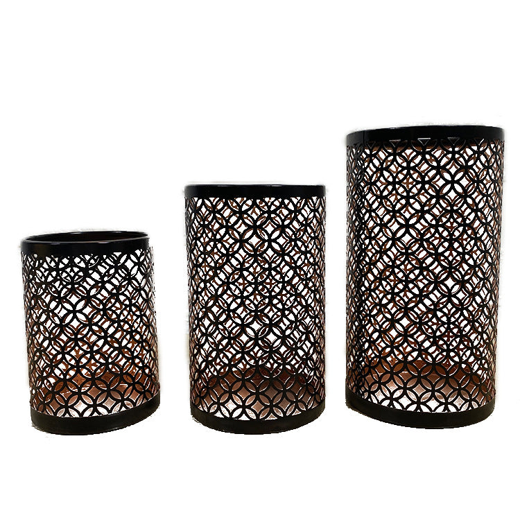 Wrought Iron Candlestick Three-piece Crafts Ornament Decoration Living Room Bedroom
