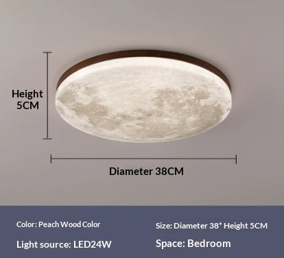 New Chinese Moon Nordic Creative And Cozy Room Bedroom Log Balcony Aisle LED Ceiling Light