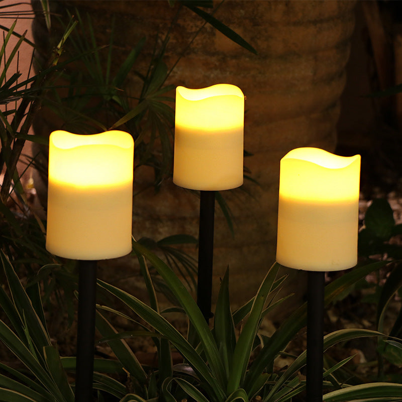 New Electronic Solar Candle Flame LED Light Outdoor Desktop Decoration Lawn Floor Outlet