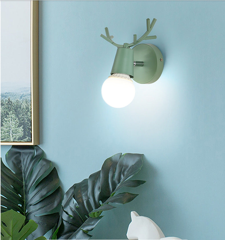 Deer head wall light