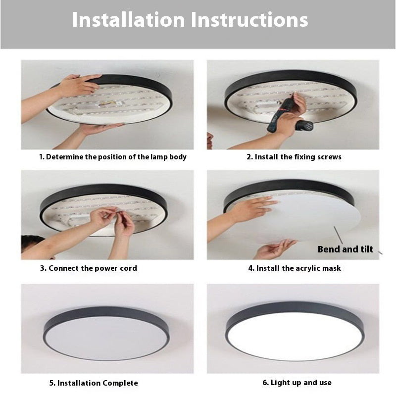 Round Engineering Ceiling LED Lamp Bedroom