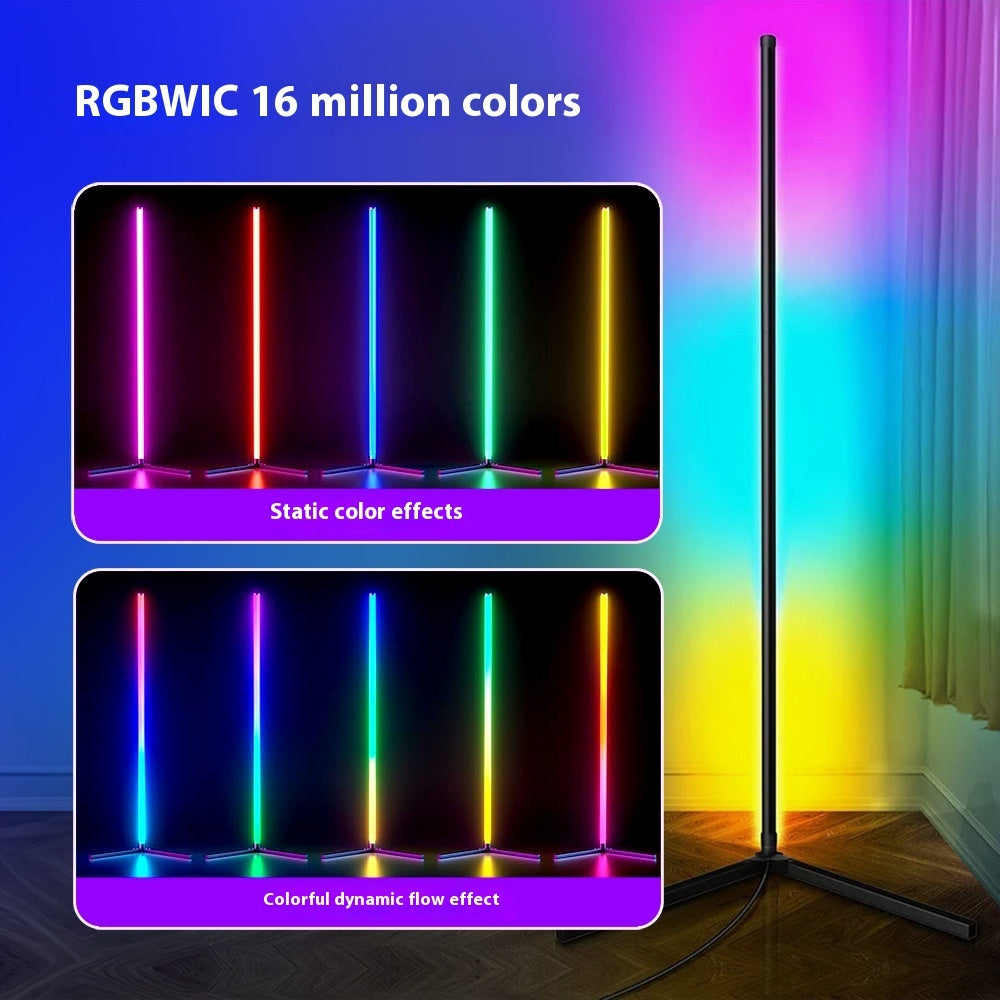 Floor Ambience Light RGBIC Corner Lamp Three-section Splicing