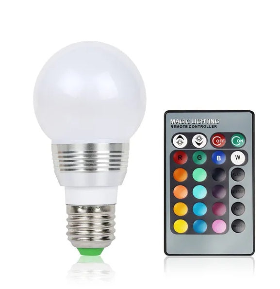 16 Colors Change LED Bulbs E27 3W RGB Dimmable Mood