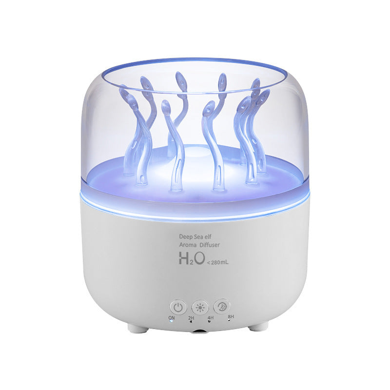 Wood Grain Rotating Dynamic Spray Jellyfish Ambience Light
