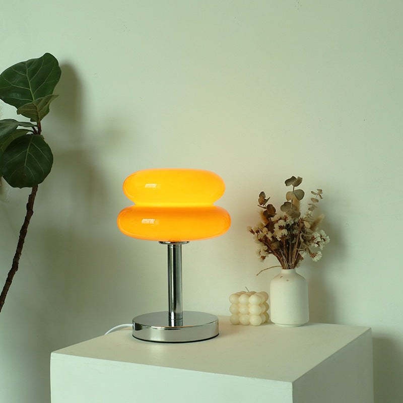 Egg Tart Decorative Medieval Cream Glass Living Room Bedroom Lamp