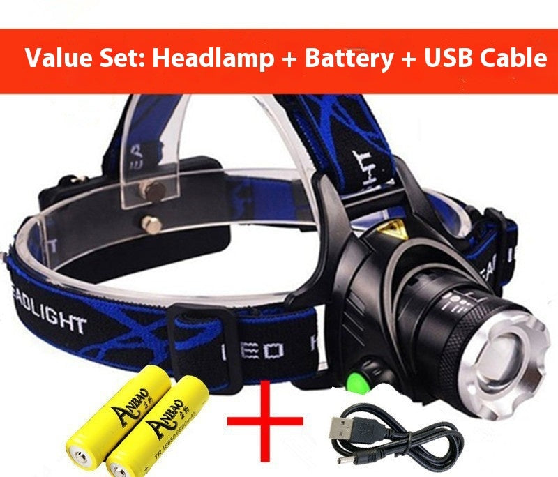 Rechargeable Strong Light Induction Headlight T6 High Power