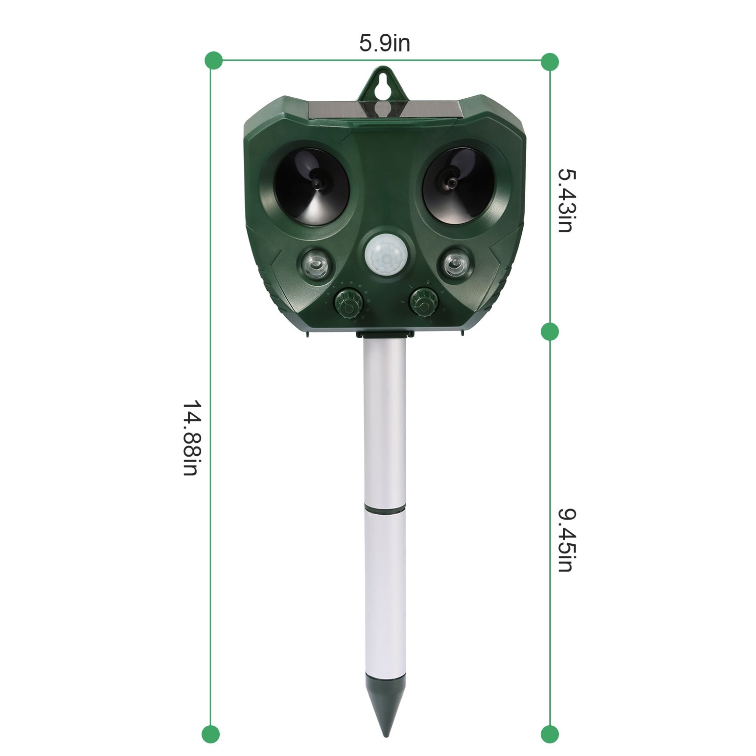 1Pc Ultrasonic Animal Repeller Solar Powered Repellent With Motion Sensor LED Flashing Lights IPX6 Waterproof Outdoor For Farm Garden Yard