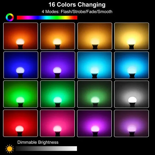 16 Colors Change LED Bulbs E27 3W RGB Dimmable Mood