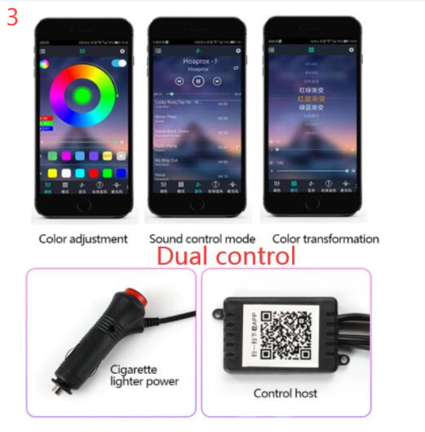Car Fiber Optic Ambient Light Modified Car Interior Cool Light APP Rhythm Light