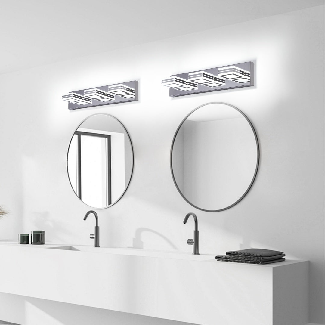 Modern Dimmable Vanity Lights For Bathroom LED 3 Light Bathroom Lights Over Mirror Chrome Bath Wall Lighting