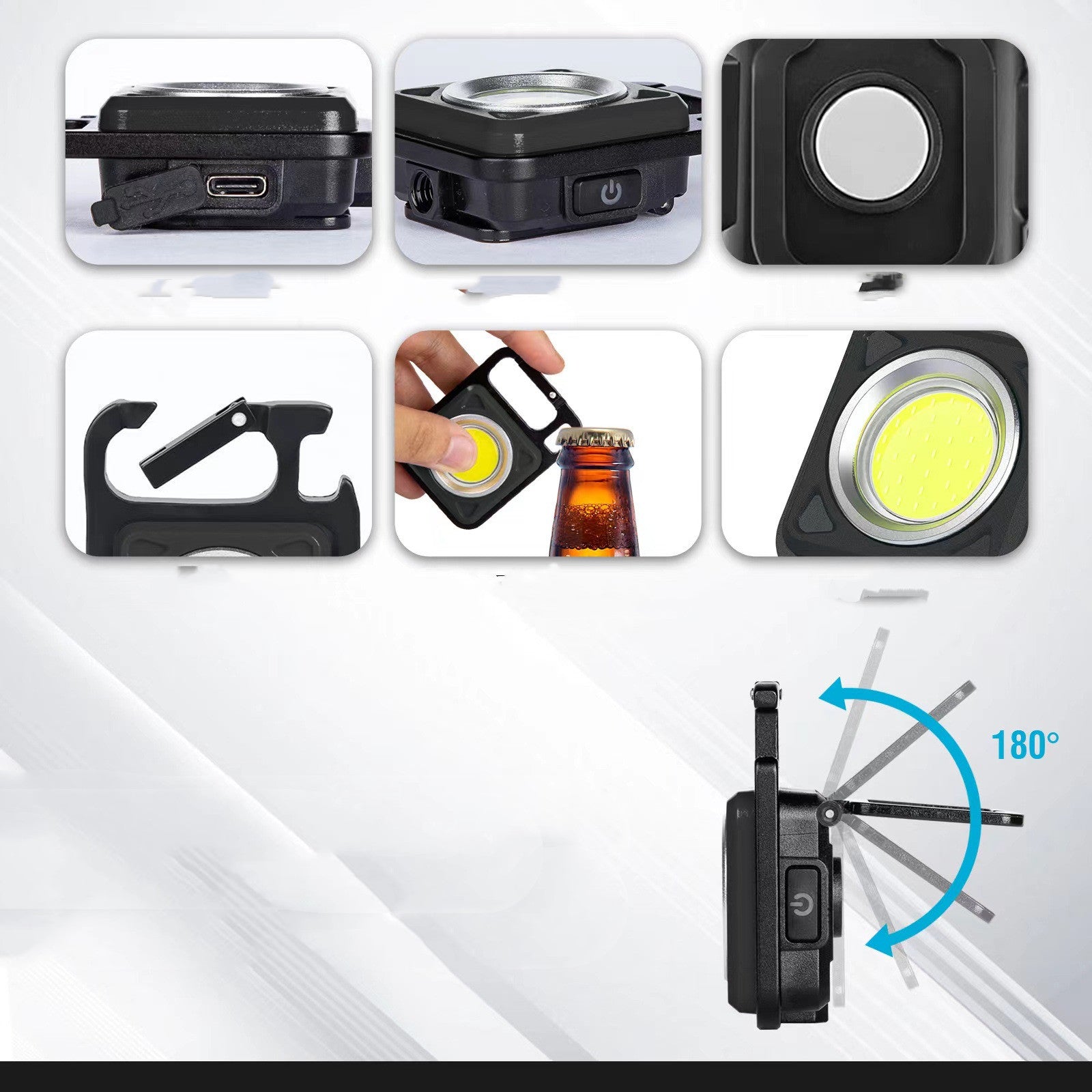 Multifunctional Portable Bright USB Keychain Light