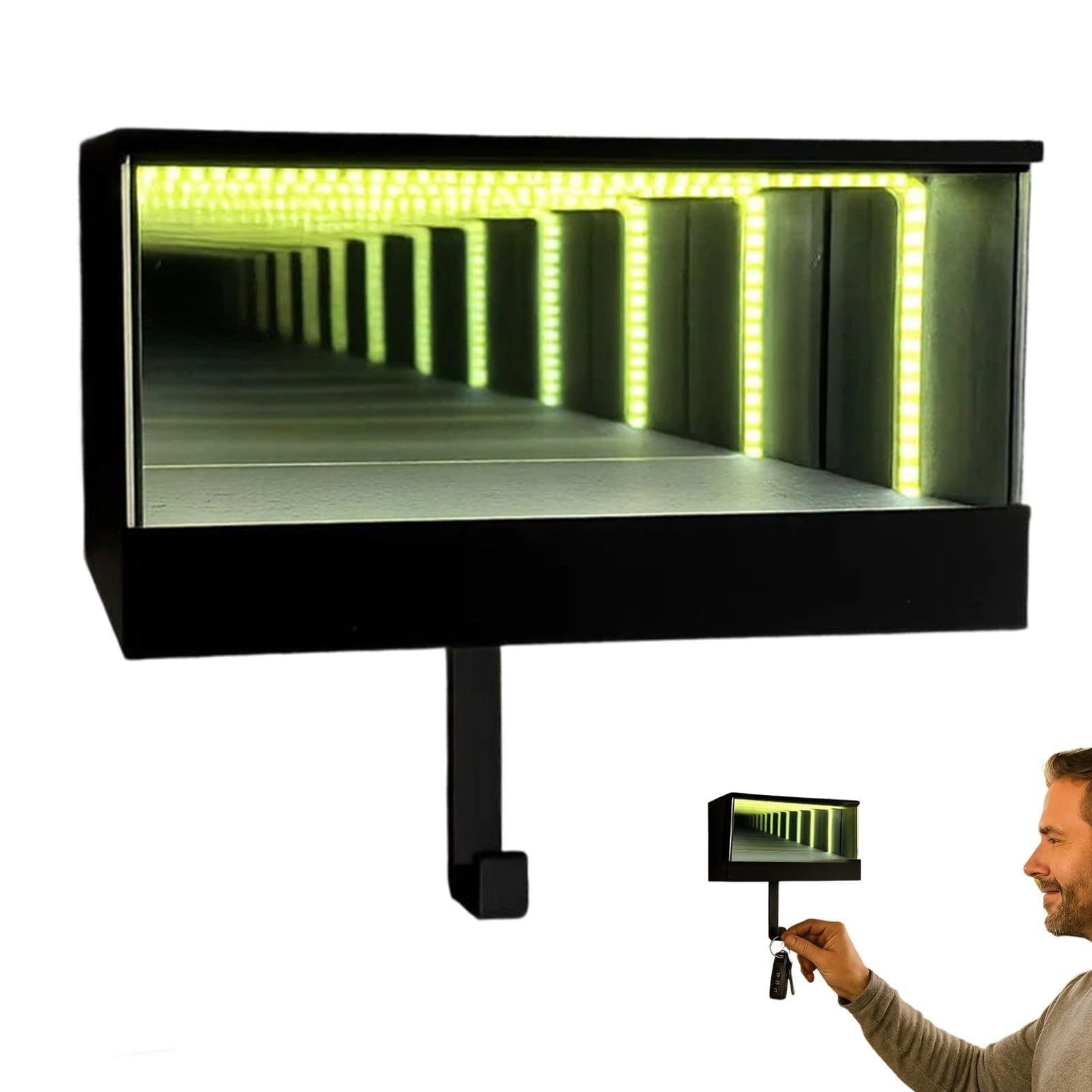 Garage Key Rack 3D Wall Mounted Mirror LED Light Display Box