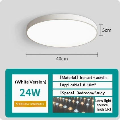Led Ceiling Light Simple Living Room Round Nail Lamp For Domestic Use