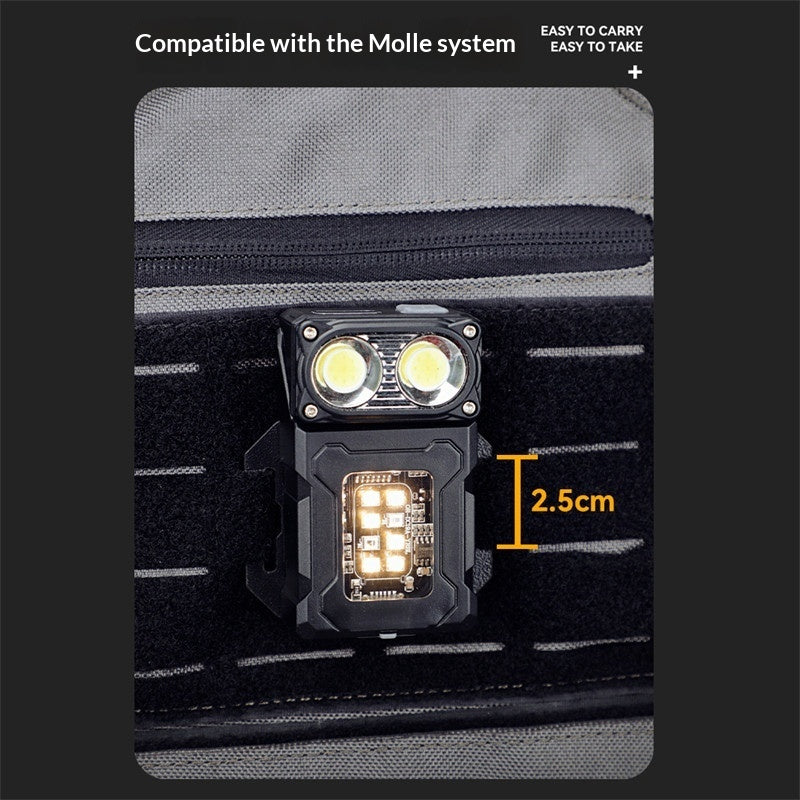Multi-functional Tactical Work Tactical Vest LED Mini Light For Illumination And Signaling Outdoor Pack-mounted Flashlight