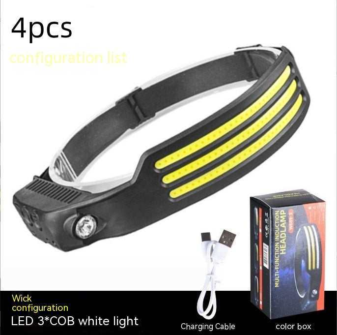 Headlight Strong Light USB Charging Super Bright Outdoor Induction