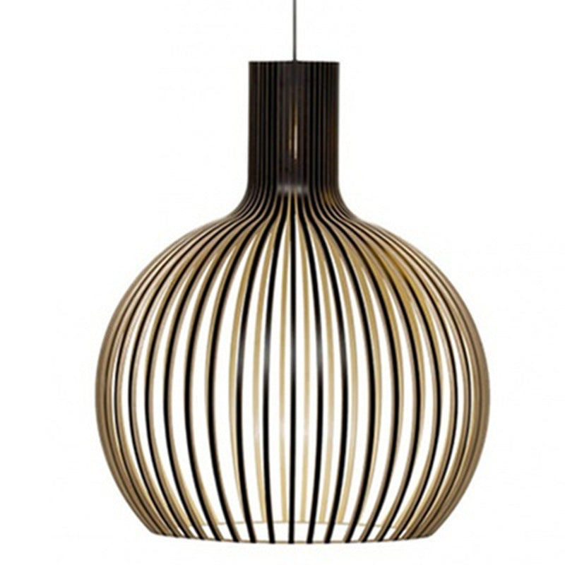 Retro Wooden Bird Cage Chandelier Living Room Bedroom Bedside Lamp