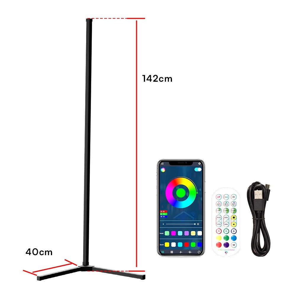 Floor Ambience Light RGBIC Corner Lamp Three-section Splicing