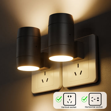 Direct Plug Brightness Adjustable Rotatable Light Small Induction Night Lamp