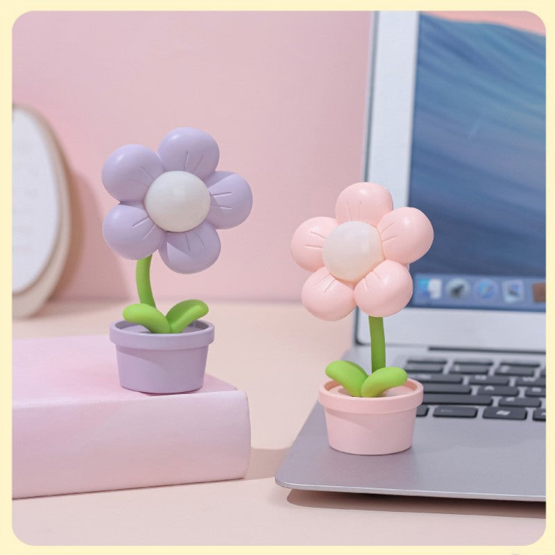 Mini Flower Small Night Lamp Cute Atmosphere Bedside Creative Home Decor Bedroom Ambient Lights
